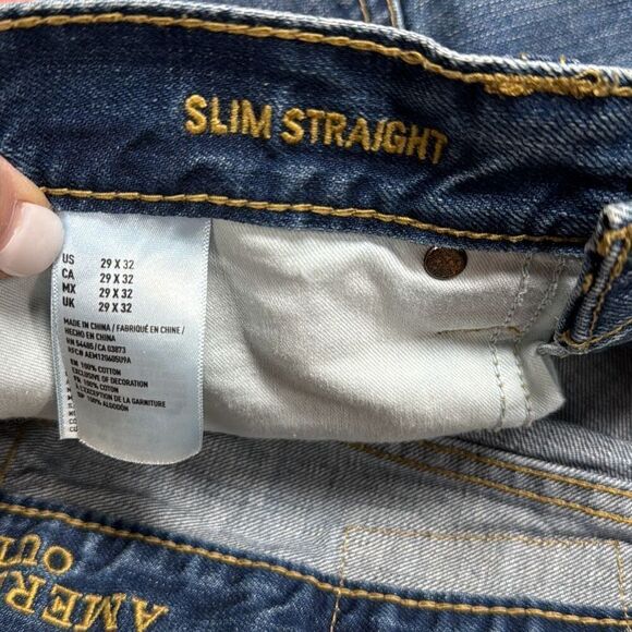 American Eagle Men’s Slim Straight Blue Jeans Size 29x32 - Picture 5 of 5